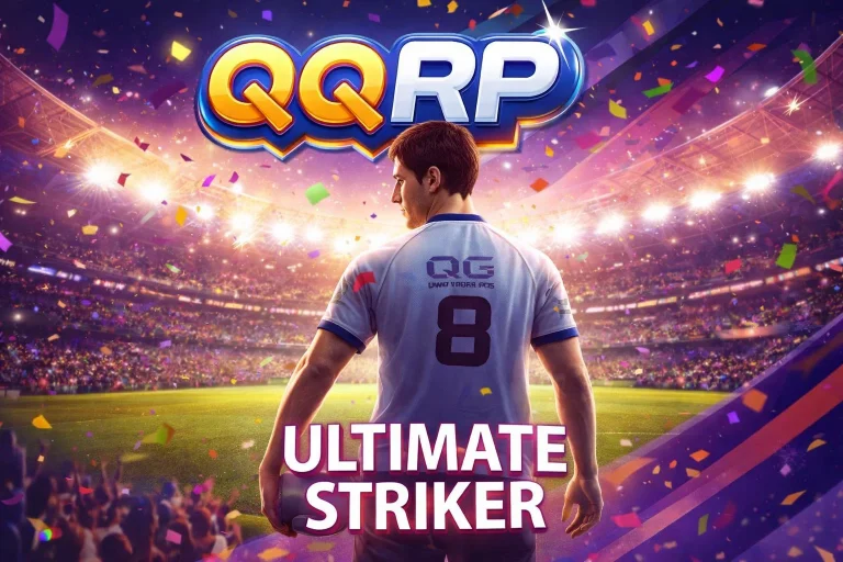 Permainan Ultimate Striker di QQRP dengan tampilan dinamis dan suasana permainan yang ringan